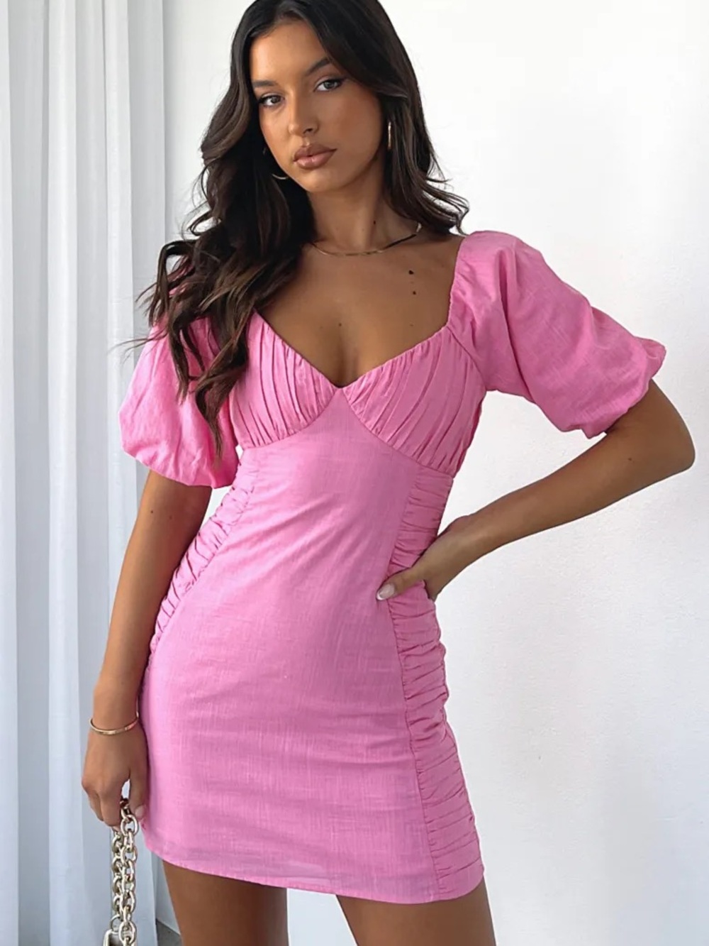 White Fox How Sweet Of You Mini Dress Pink NWT
